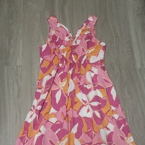 Japna Pink and Orange Floral Maxi Dress